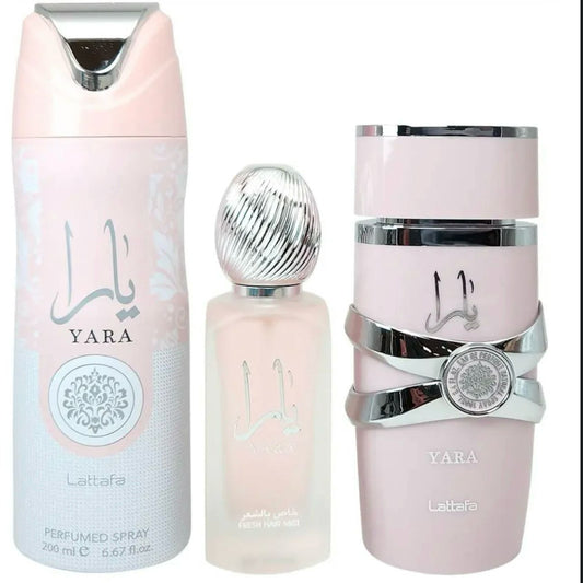 YARA SET PERFUME, BODY SPRAY, HAIR MIST